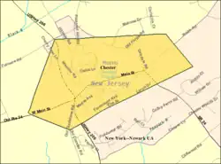Census Bureau map of Chester Borough, New Jersey