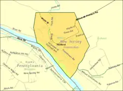Census Bureau map of Milford, New Jersey