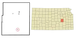 Location within Chase County and Kansas
