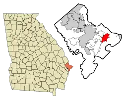 Location in Chatham County and the state of Georgia