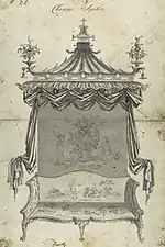 Proposed Chinese sofa by Thomas Chippendale (1753 – 1754)