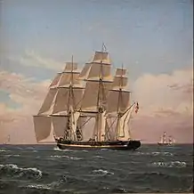 The corvette Najaden under sail  (c. 1835)