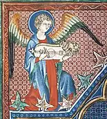 England, c. 1310 C.E. Angel holding a citole