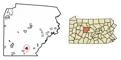 Location of Glen Hope in Clearfield County, Pennsylvania.