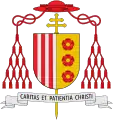 Coat of arms of Lorenzo Cardinal Antonetti, with red galero