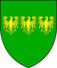 Three eagles in fess