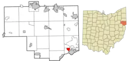Location of La Croft in Columbiana County and in the State of Ohio
