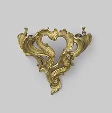Gilt and hammered bronze corbel of a clock by Jean Joseph de Saint-Germain and J. Boullé (c. 1745&nbsp;– c. 1749)