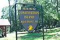 Sign near caretaker's cottage