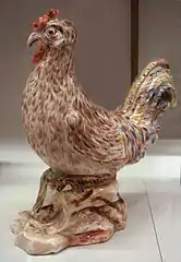 Villeroy Mennecy soft porcelain cock c. 1750
