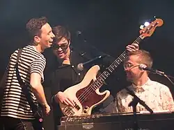 Vulfpeck performing in Portland, Oregon with Cory Wong (left),  2017