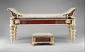 Couch and footstool; 1st–2nd century AD; wood, bone and glass; couch: 105.4 × 76.2 × 214.6&nbsp;cm; Metropolitan Museum of Art