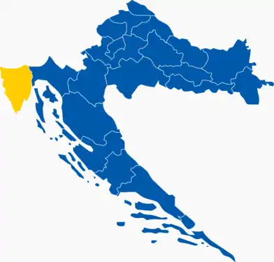 Results in all of Croatia's counties: the candidate with the majority of votes in each administrative division.&nbsp;&nbsp;Franjo Tuđman &nbsp;&nbsp;Zdravko Tomac &nbsp;&nbsp;Vlado Gotovac