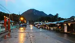 Downtown Cuenca with Mount Macolod in the background