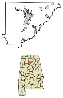 Location of Hanceville in Cullman County, Alabama.