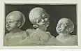 Three Children's Heads, 1506, pen and ink on blue paper with highlights in gouache, 21,8&nbsp;×&nbsp;37,9&nbsp;cm, Bibliothèque nationale de France, Paris