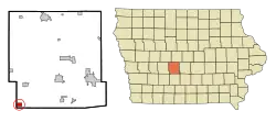Location of Dexter, Iowa