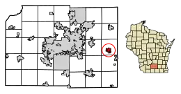 Location of Deerfield in Dane County, Wisconsin.