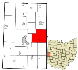 Location in Darke County and the state of Ohio.