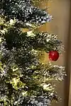 Detail of artificial tree with flocking