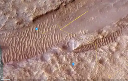 Detail of final position at Airfield Chi (χ), showing the dunes referred to as Valinor Hills.