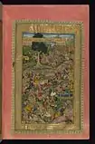 The Death of Darius, Mughal miniature from Akbar's Khamsa of Nizami, 1595, MS W.613