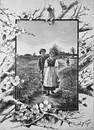 Magazine illustration for Die&nbsp;Gartenlaube (1893)"The walk to the Easter Water"