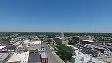 An aerial image of downtown Newton.
