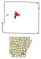 Location in Drew County and Arkansas