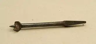 A 19&nbsp;mm (3/4 inch) center bit, made sometime before 1950