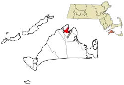Location in Dukes County in Massachusetts