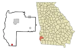 Location in Early County and the state of Georgia