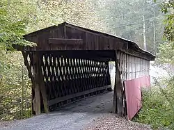 Oneonta is home to the Easley Covered Bridge, a county-owned, 95-foot (29 m) town lattice truss bridge built in 1927. Its WGCB number is 01-05-12.