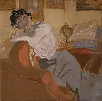 Lucy Hessel on a sofa (1900)