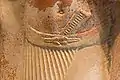 Detail of Egyptian statue dating from 2350 BC depicting a reef knot securing a belt