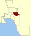 Location within Greater Melbourne area, 1859