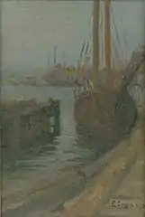 Elizabeth Coffin, Fishing Boat in Nantucket Harbor, 1906, Nantucket Historical Association