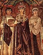 The Empress Theodora, the wife of the Emperor Justinian, dressed in Tyrian purple. (6th&nbsp;century).