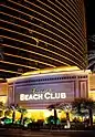 Encore Beach Club, seen from the Strip at night