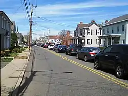 Looking north along Main Street (CR 527) away from Tennent Avenue (CR 522)