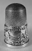 Silver thimble commemorating the Great Exhibition