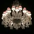 Chandelier with lampshades