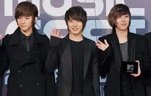 F.T. Island in 2012  From left to right: Lee Jae-jin, Choi Min-hwan and Lee Hong-gi