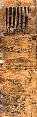 Firman of Taj ud-Din Firuz Shah of the Bahmani Sultanate dated 1405–06. Andhra Pradesh State Archives
