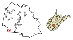 Location of Pax in Fayette County, West Virginia.