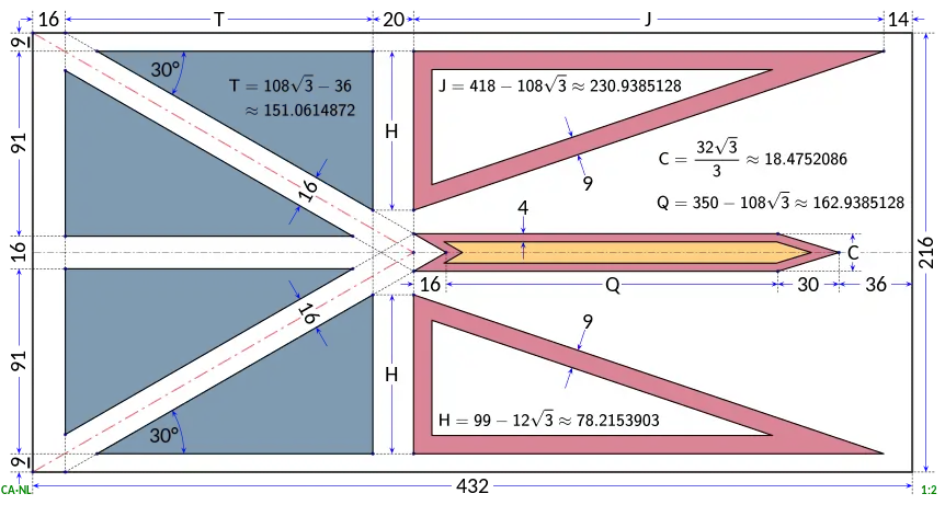 Flag of Newfoundland and Labrador construction sheet