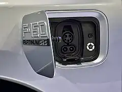 Charging port of the 2022 Ford F-150 Lightning