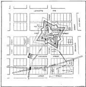 Fort Shelby shown on streetmap of Financial District