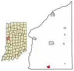 Location of Kingman in Fountain County, Indiana.
