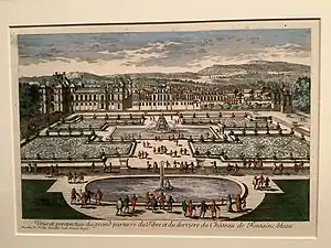 Fountain and garden behind the Chateau (about 1680)